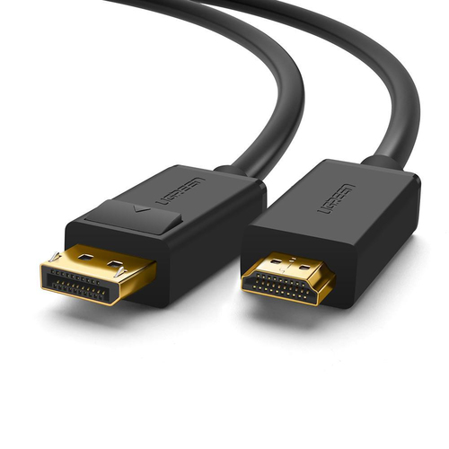 UGREEN  Cable DP Macho a HDMI Macho / Longitud 3m / Soporta 4K@30Hz / Soporta 3D / Cobre Estañado 28AWG / Blindaje interno múltiple / Transmisión Unidireccional / Botón de Liberación / Chip de Última Generación