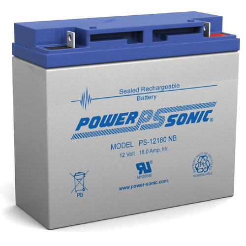 Power-Sonic  Batería 12V, 18AH, Para Respaldo, Tecnologías AGM/VRLA, 5 Años Vida Útil, Terminales NB, Reconocida UL