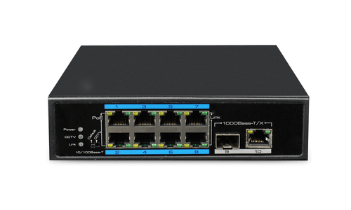 UTEPO UTP7108E-POE dispositivo de redes No administrado Gigabit Ethernet (10/100/1000) Energía sobre Ethernet (PoE) Negro