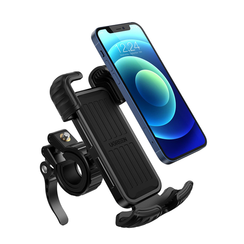 UGREEN  Soporte de Celular para Manillar de Motocicleta o Bicicleta / Anti Vibración / Protección de clip Antideslizante / Rotación de 360° / Bloqueo de Seguridad / Compatible con manillar de 0.6'' a 1.75'' / Soporta dispositivos de 4.6''