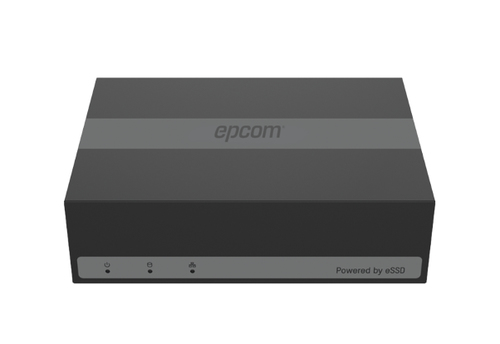 Epcom  DVR 4 Megapíxel Lite / 4 Canales TurboHD + 1 Canal IP / 15 Días de Grabación / Unidad de Estado Solido Incluido / H.265+ / Acusense Lite (Evita Falsas Alarmas) / Diseño Ultra Compacto / Extra Silencioso / eSSD de 480 GB