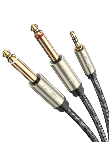 UGREEN  Cable de Audio Premium de 3.5 mm a 6.35mm / Blindaje Interior Múltiple / Transferencia de Audio sin Pérdidas / 5 Metros / Caja de Aleación de Zinc / Amplia Compatibilidad.