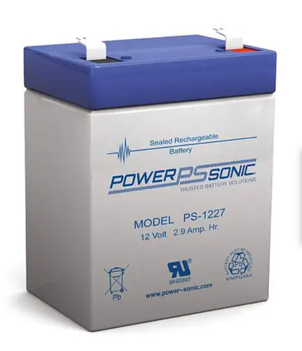 Power-Sonic  Batería 12V, 2.9AH, Para Respaldo, Tecnologías AGM/VRLA, 5 Años Vida Útil, Terminales F1, Reconocida UL