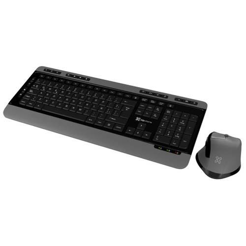 Klip Xtreme Magnifik teclado Ratón incluido RF inalámbrico QWERTY Negro, Gris