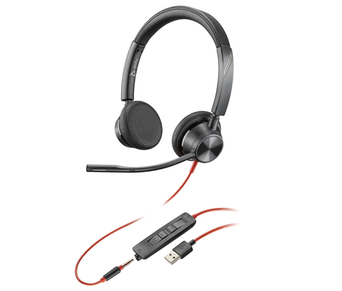 HP Poly Blackwire 3325 USB-A + 3.5mm Stereo Headset