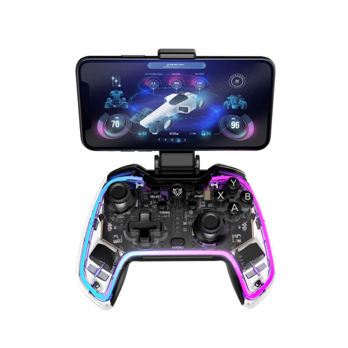 Balam Rush Kontrol Glow G595 Negro, Transparente Bluetooth/RF/USB Gamepad Android, Nintendo Switch, PC, PlayStation 4, Playstation 3, iOS