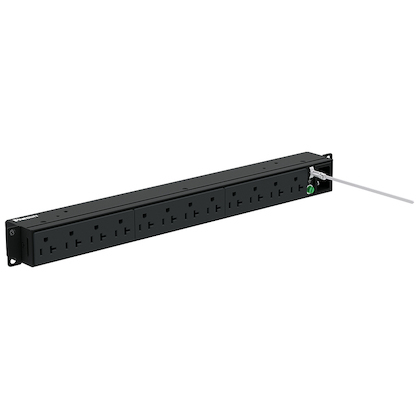 PANDUIT  PDU Básico para Distribución de Energía, Enchufe de Entrada NEMA L5-20P, Con 12 Contactos NEMA 5-20R, Instalación Horizontal de 19in, 1UR, 20 Amp, 120 Vca