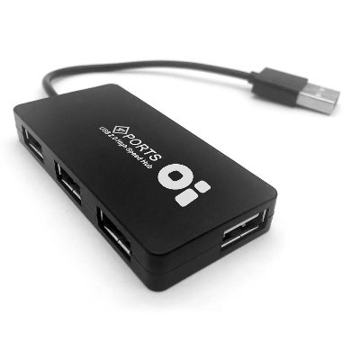 BRobotix 180455 hub de interfaz USB 2.0 480 Mbit/s Negro