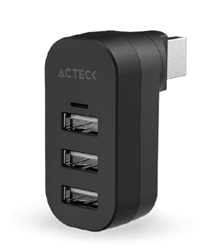 Acteck AC-937078 nodo concentrador USB 2.0 480 Mbit/s Negro