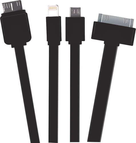 Mobifree MB-01068 cable USB 0.18 m USB 3.2 Gen 1 (3.1 Gen 1) Micro-USB/30 pin/Lightning Negro