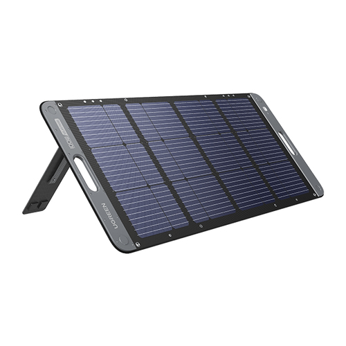 UGREEN  Panel Solar Plegable 100W / Recomendado para el Power Station Portable de 600W UGREEN /  Alta Eficiencia de Conversión / Alineación Inteligente de la Luz Solar / Resistente Al Agua Y Duradero / Incluye Cable XT60 Macho a Macho 2m.