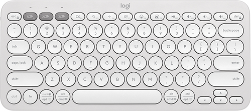 Logitech Pebble Keys 2 K380s teclado RF inalámbrico + bluetooth QWERTY Inglés Blanco