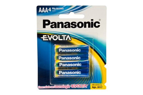 PANASONIC  Batería Alcalina AAA 1.5V EVOLTA / No recargable / Paquete de 4 Baterías