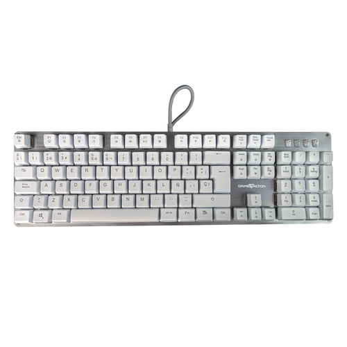 Game Factor KBG400-WH-RD teclado USB QWERTY Español Gris, Blanco