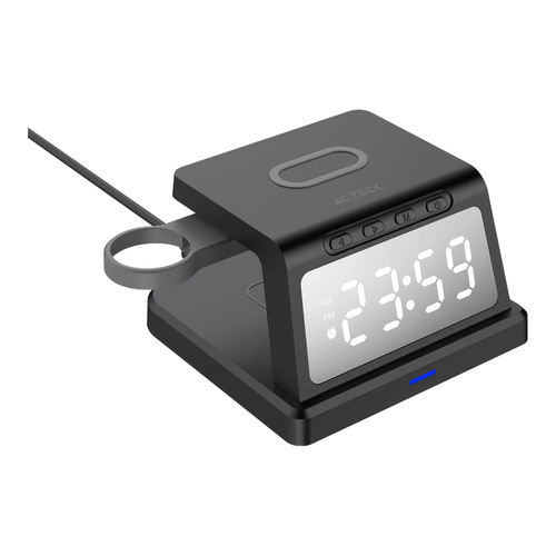 Acteck Energon S-Mate CI730 Audífonos, Smartphone, Reloj inteligente Negro USB Cargador inalámbrico Interior