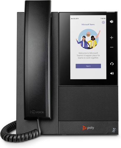 POLY Teléfono multimedia empresarial CCX 500 para Microsoft Teams y habilitado para alimentación a través de Ethernet (PoE)