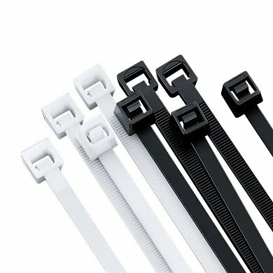 BRobotix 6006566 sujeción para cable Abrazadera de cable de entrada paralela Nylon Negro, Blanco 200 pieza(s)
