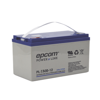 Epcom  Batería Ciclo Profundo 12V, 150 Ah / AGM-VRLA / Uso en Aplicación Fotovoltaica /Terminales Tipo Tornillo HEX M6