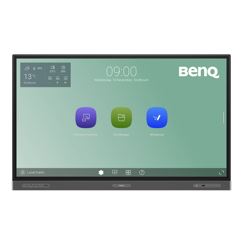 BenQ RP7503 Panel plano interactivo 190.5 cm (75") LED Wifi 450 cd / m² 4K Ultra HD Negro Pantalla táctil Procesador incorporado Android 11 18/7
