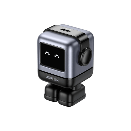 UGREEN  Cargador Mini GaNRobot 30W serie Nexode | 1 USB-C de Carga Rápida | Tecnología GaN II | Multiprotocolo PD/QC/SCP/FCA | Carga Inteligente | Pantalla LED | Zapato Magnético Extraíble | Thermal Guard | Color Negro.