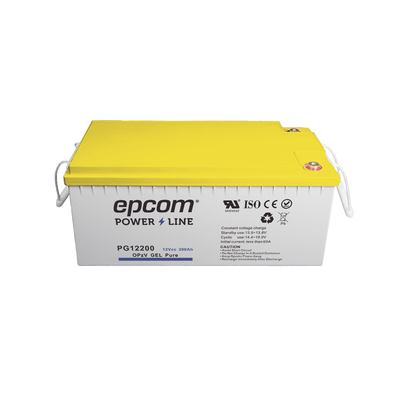 Epcom  Batería de GEL PURO OPzV / 12 V @ 200 Ah / Ciclo profundo / Uso en Aplicaciones Fotovoltaicas y de Respald