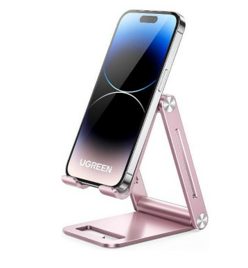 UGREEN  Soporte para Teléfono Celular de Aluminio / Angulo Ajustable / Amplia Compatibilidad con dispositivos de 4.7'' a 7.9'' / Antideslizante / Antiarañazos / Plegable / Color Rosa