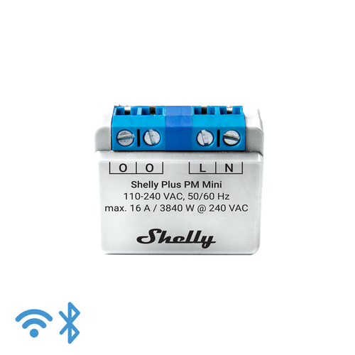 SHELLY  Mini Interruptor inteligente con Wi-Fi, medición de consumo, 1 canal 16A,