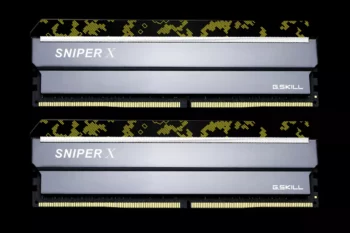 Memoria RAM G.Skill Sniper X F4-2666C19D-16GSXK, 16 GB, 2 x 8 GB, DDR4, 2666 MHz, 288-pin DIMM, Camuflaje, Gris