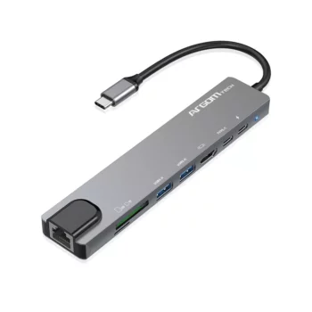 ArgomTech ONE AXESS, Alámbrico, USB 3.2 Gen 1 (3.1 Gen 1) Type-C, 100 W, 1000 Mbit/s, Plata, MicroSD (TransFlash), SD