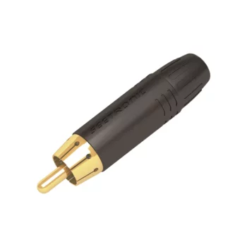 SEETRONIC  Conector Macho RCA | Carcasa Enchapada en Negro | Contacto Enchapado en Oro | Cable OD 3.5-6.5mm